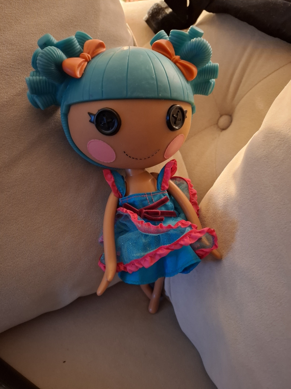 Turquoise & Pink Fashion Doll with Orange Hair Bows